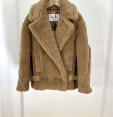 max mara teddy camel wool short coat