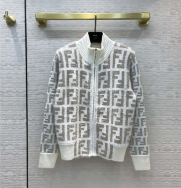 fendi FF knitted zipper coat