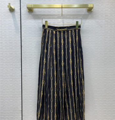 celine horsebit silk skirt