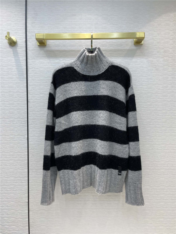 fendi mohair striped turtleneck sweater