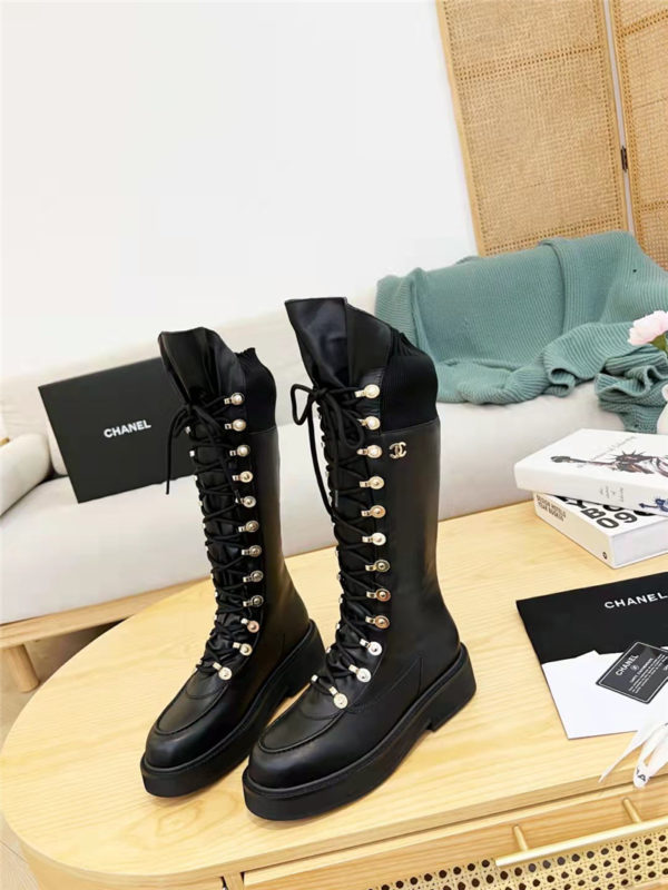 chanel coco long boots