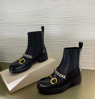 gucci new horse buckle ankle boots