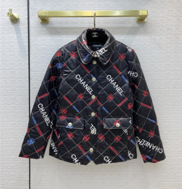 chanel embroidered down cotton jacket