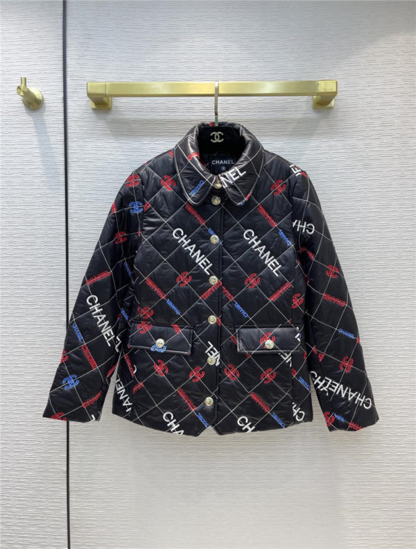 chanel embroidered down cotton jacket