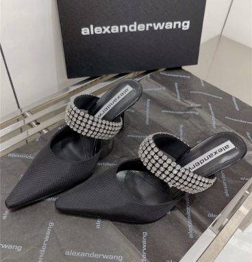 alexander wang wool high-heeled slippers