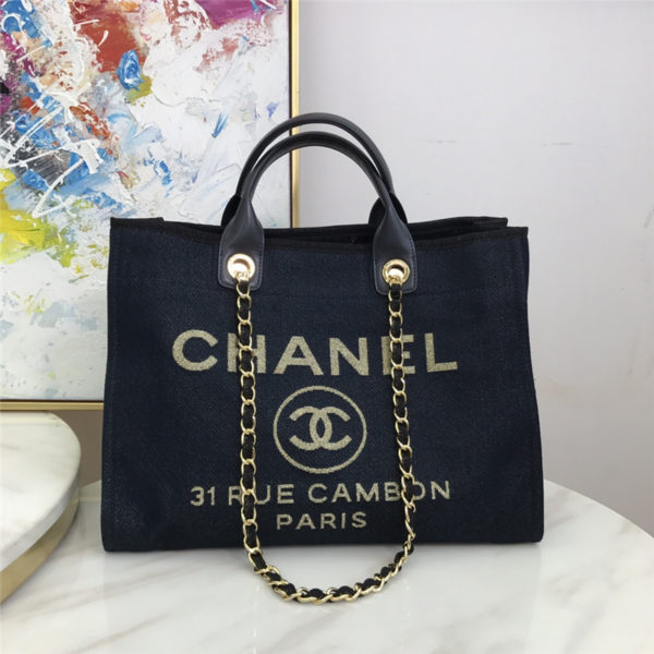chanel canvas beach bag
