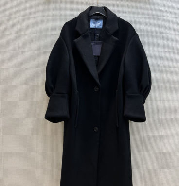 Prada black woolen coat