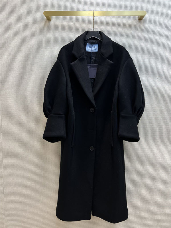 Prada black woolen coat