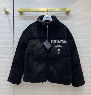 Prada short furry down jacket