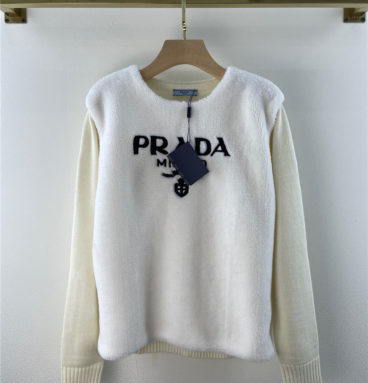 prada logo print lamb sweater