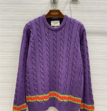 gucci purple round neck sweater