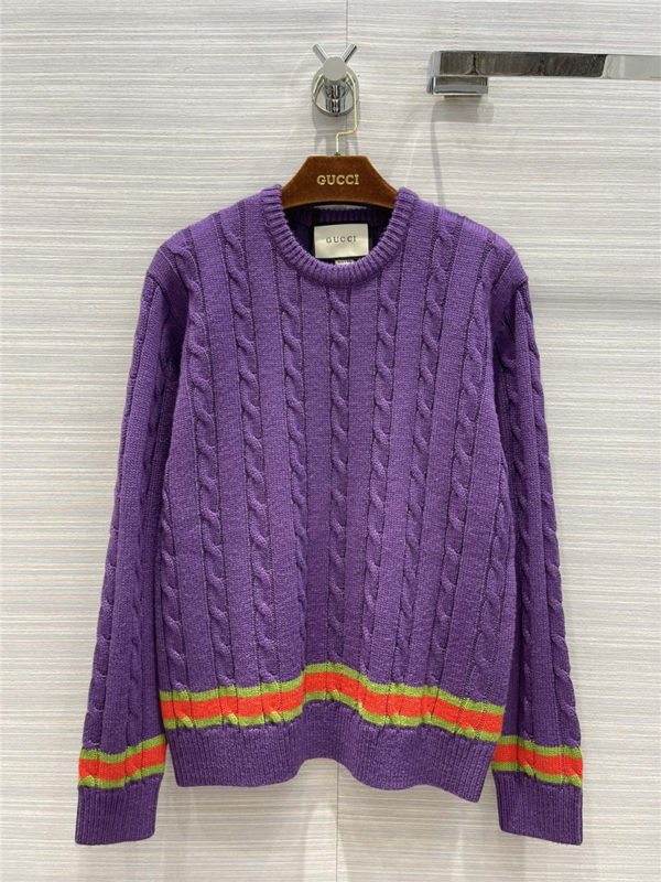 gucci purple round neck sweater