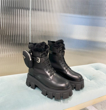 prada ankle pouch combat boots