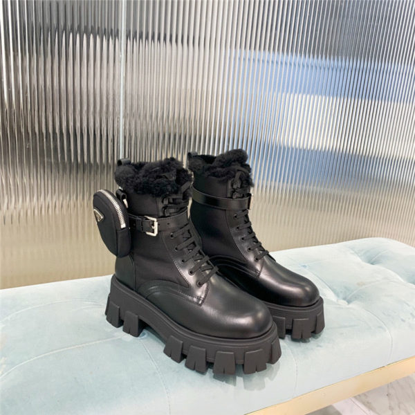 prada ankle pouch combat boots