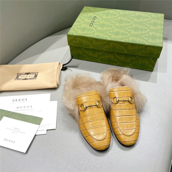 gucci classic wool slippers