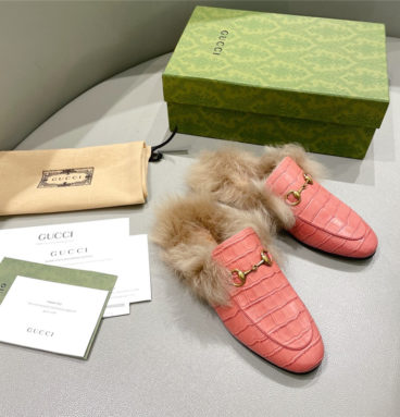 gucci classic wool slippers