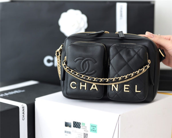 chanel leather camera bag