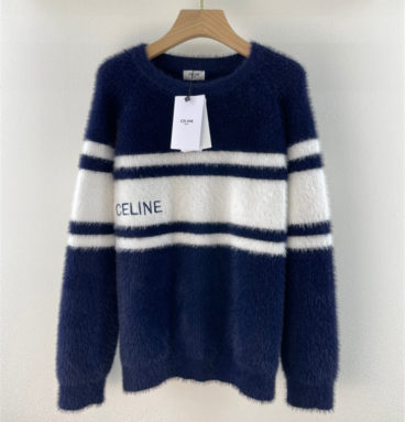 celine letters plush sweater