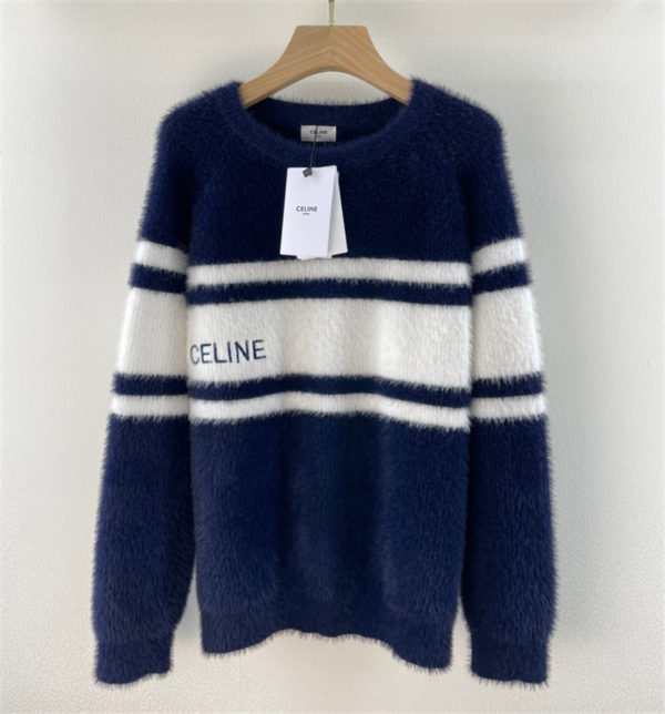 celine letters plush sweater