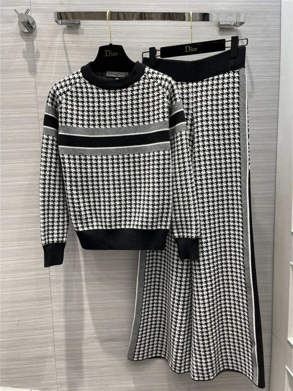 dior classic houndstooth knit suit