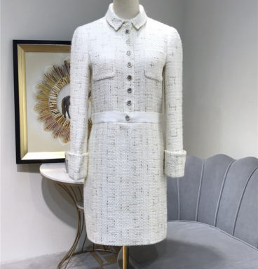 chanel single-breasted tweed dress