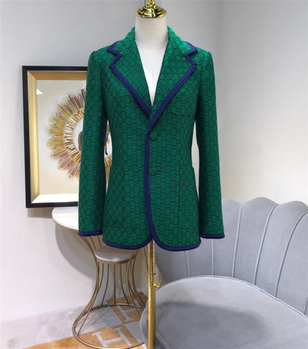 gucci green gg suit jacket