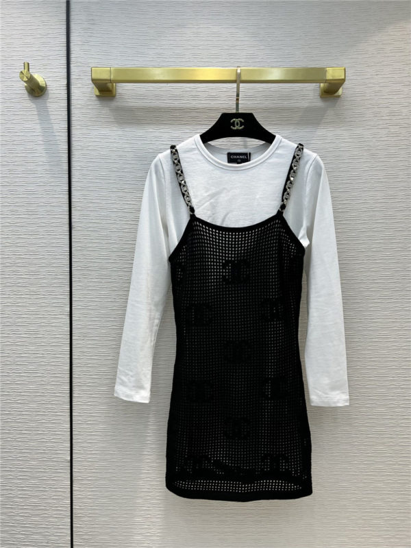 chanel two-piece suspender dress