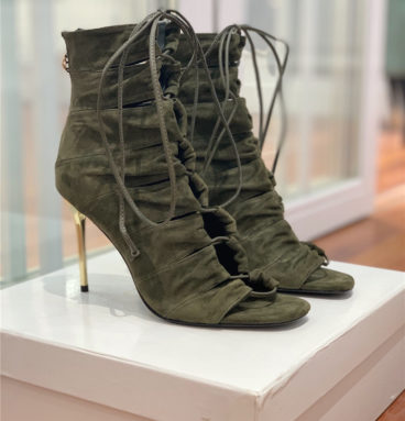 balmain rhinestone high-heel sandals boots