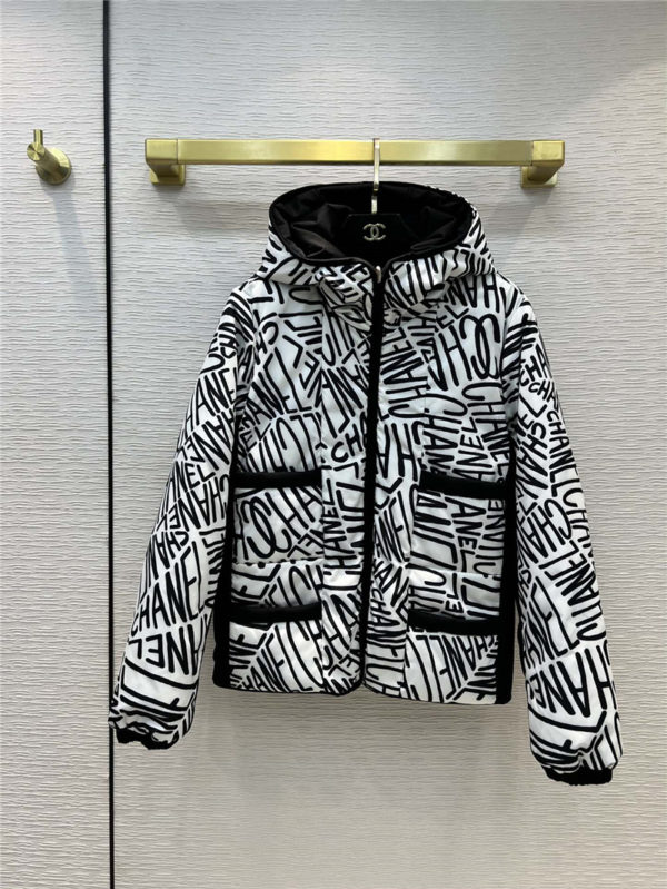 chanel hooded zipper coco neige jacket