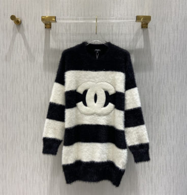 chanel logo embroidery sweater