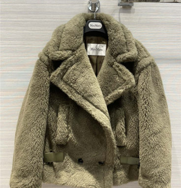 maxmara short teddy bear alpaca coat