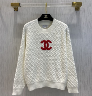 chanel flocking embroidery sweater