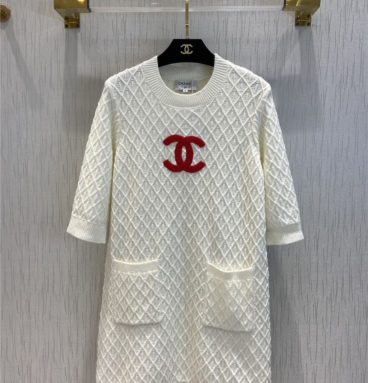 chanel flocking embroidered dress