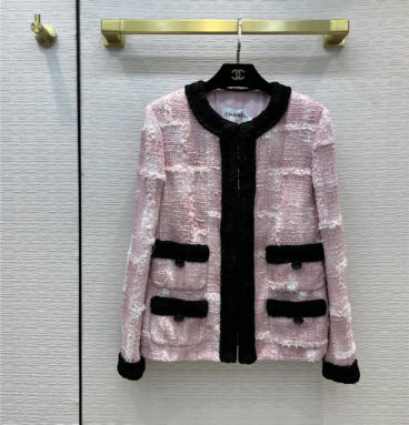 chanel pink tweed coat