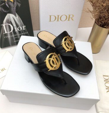 dior CD logo flat thong sandals