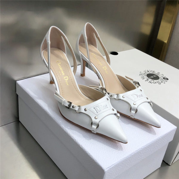 dior pointed toe mules high heels
