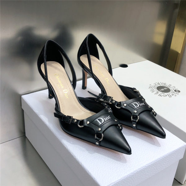 dior pointed toe mules high heels