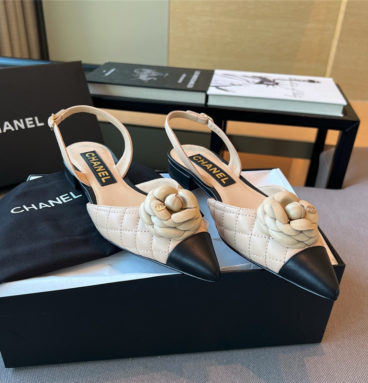 chanel camellia pointed toe sandals
