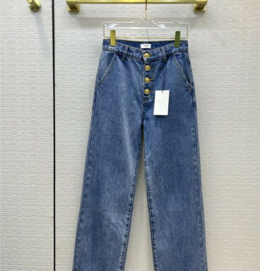 celine embroidered pocket jeans