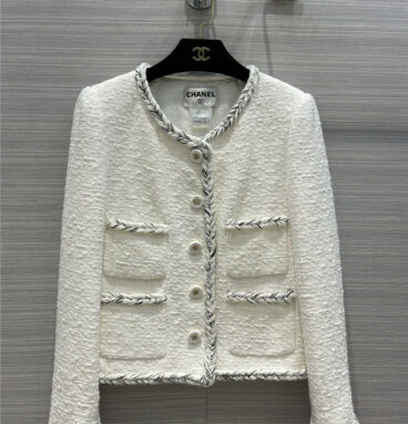 Chanel Braided White Classic Coat