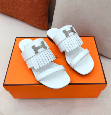 hermes H flat slipper sandals