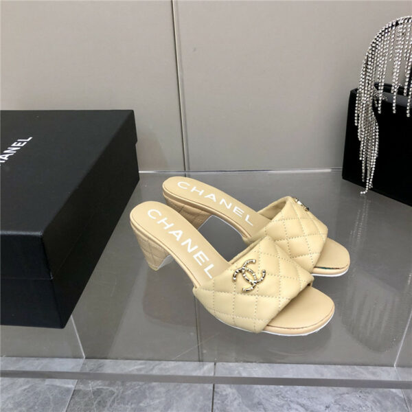 chanel classic C buckle slippers