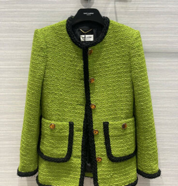 ysl green tweed jacket