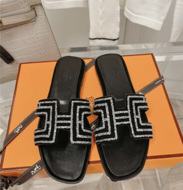 hermes flat sandals slippers