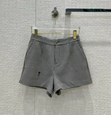 dior houndstooth shorts