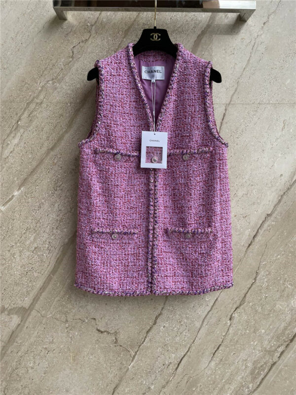 chanel purple pink vest