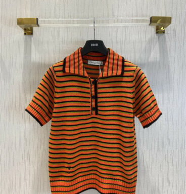 dior striped knitted short sleeve