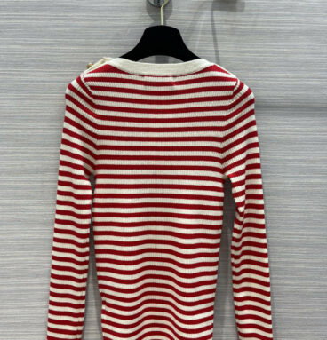 dior striped one-neck wool top