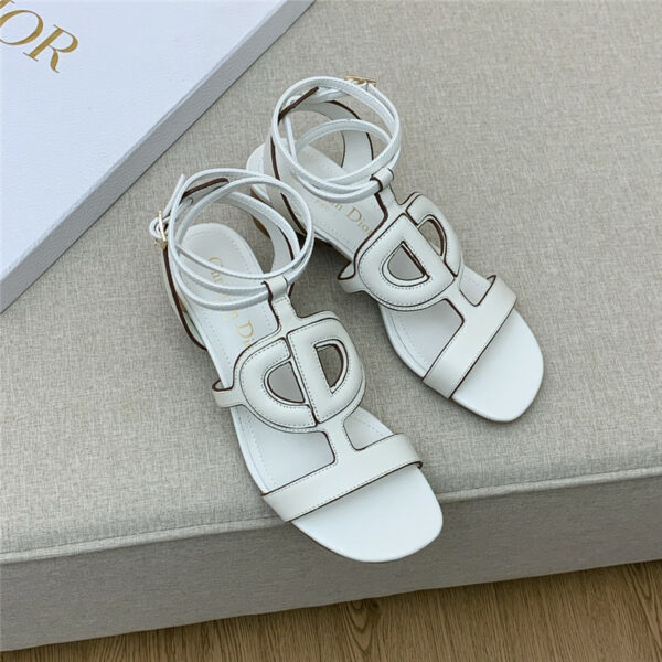 dior CD logo block heel cutout sandals