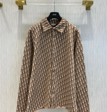 dior logo classic knitted shirt